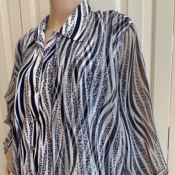 Boa Fashion Vintage XXL Button Front Long Sleeve Blouse. - Picture 3 of 13